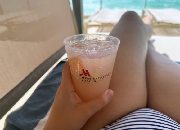 Marriott Cancun Resort Cabana Cocktail in Logo Cup