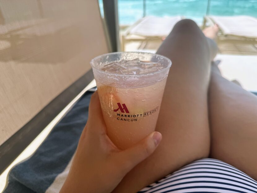 Marriott Cancun Resort Cabana Cocktail in Logo Cup